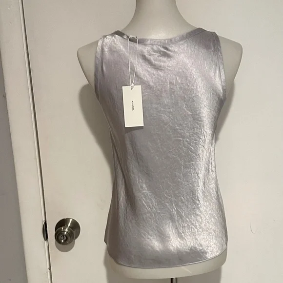 Vince Scoop-neck Satin Vest Top - Size XXS‎ - NEW With Tags. - Picture 2 of 14